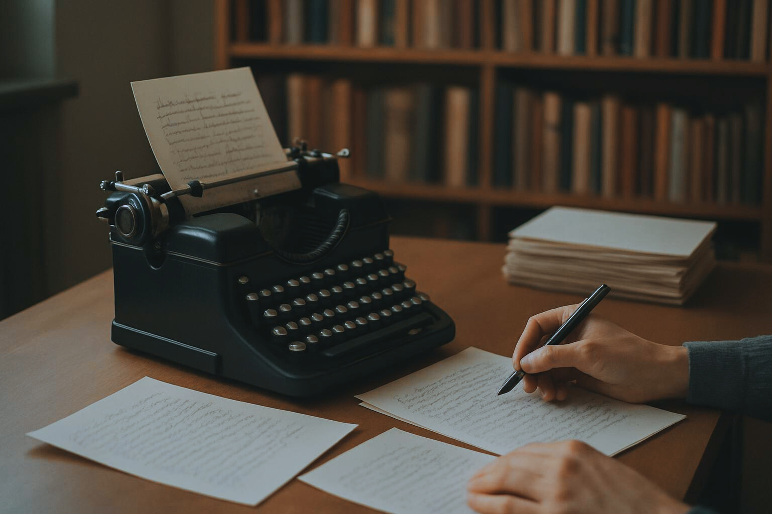 Un écrivain public en plein travail